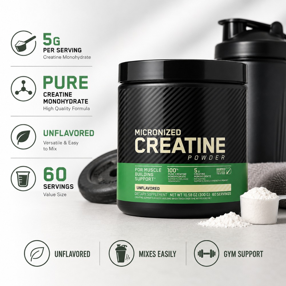 Nutrition Fitness - Creatine Monohydraat Poeder 300g Ondersteuning Kracht